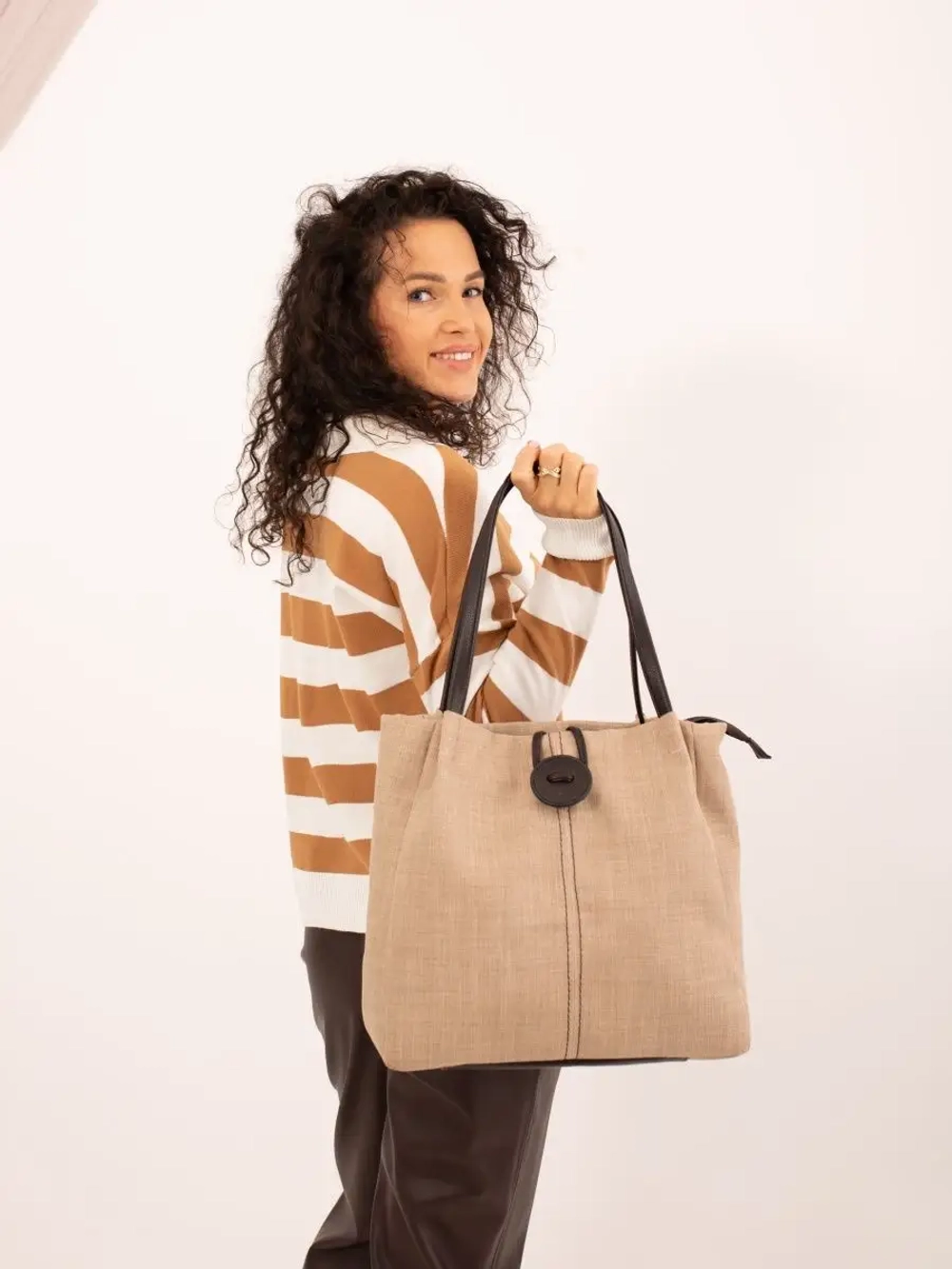 Сумка большая через плечо шоппер мешок спортивная