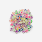 Бусины с буквами "Английский алфавит", 6,7мм, прозрачный, акрил