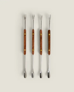 ZARA HOME НАБОР ВИЛОК ДЛЯ ОМАРОВ (НАБОР ИЗ 4 ПРЕДМЕТОВ), КОРИЧНЕВЫЙ