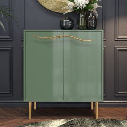 Комод Арт Колор Стайл Голд с 2 полками Зеленый нефрит
