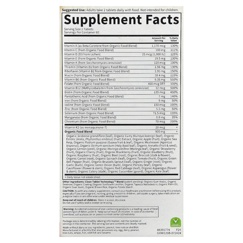Garden of Life, Organics, мультивитамины для женщин, 120 веганских таблеток