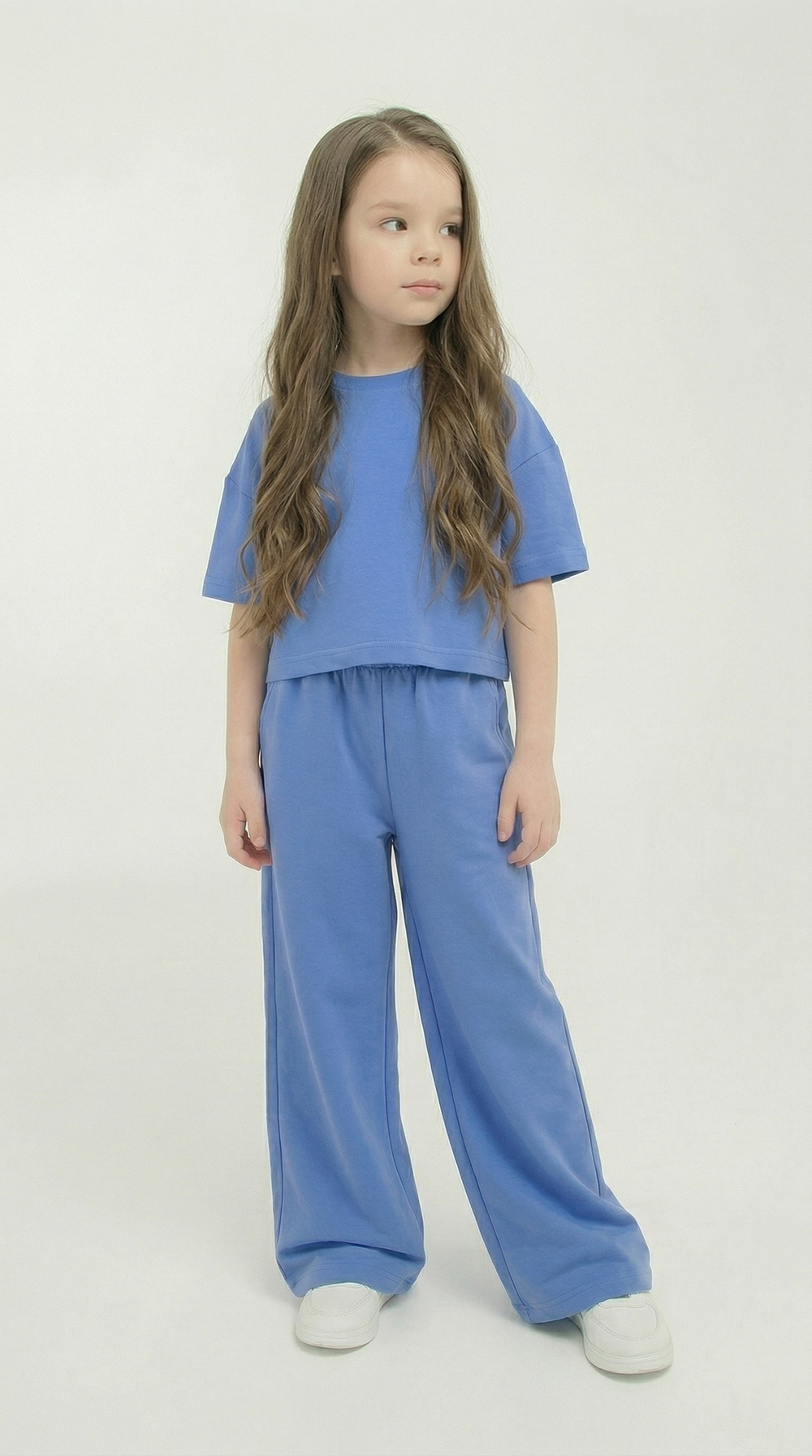 Костюм футболка с брюками палаццо "Гортензия" 7+