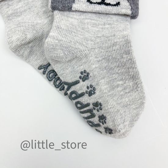 Носочки хлопковые "Puppy" со стопорами, Серый