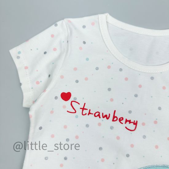 Комплект хлопковый "Strawberry" белый/розовый