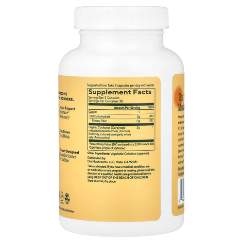Om Mushrooms, кордицепс, 90 растительных капсул (0,66 г в 1 капсуле)