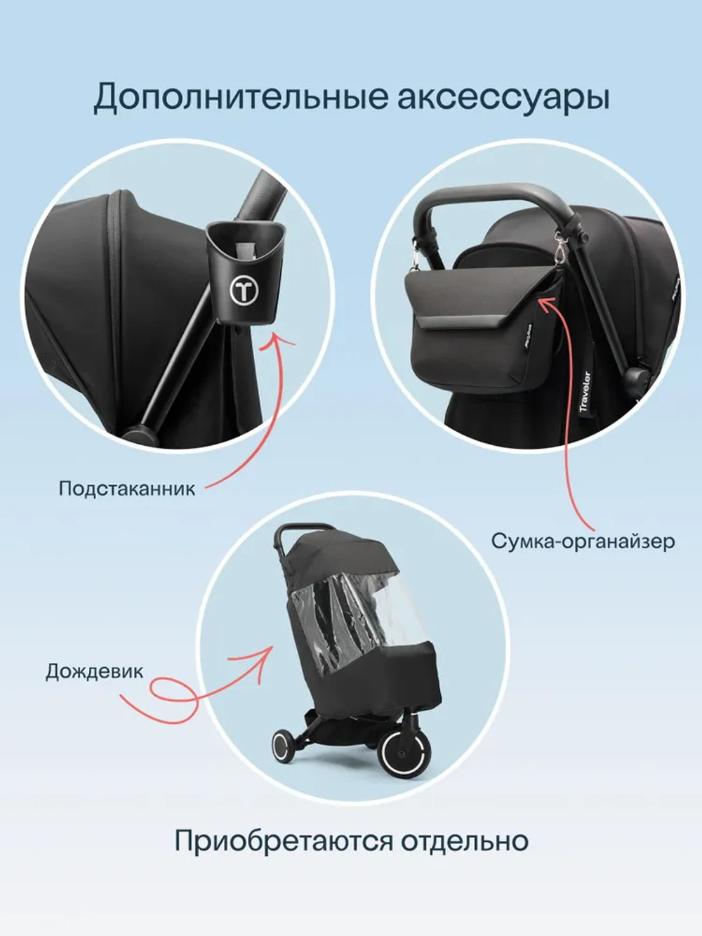 Трехколесный складной велосипед-коляска Smartrike Traveler Everest white