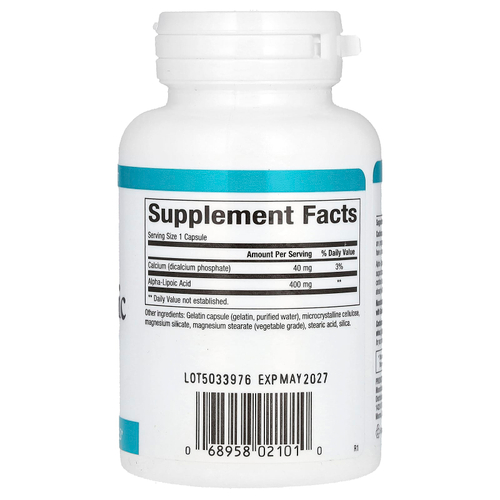 Natural Factors, альфа-липоевая кислота, 400 мг, 60 капсул