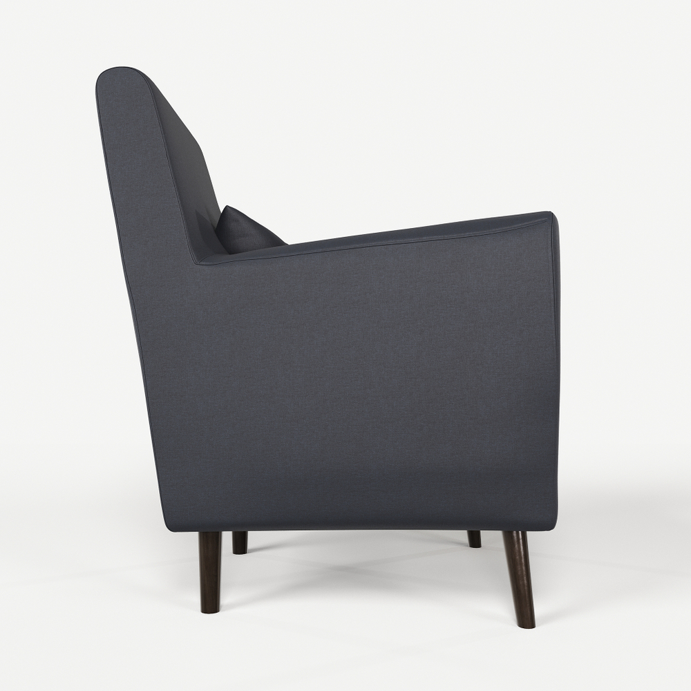 Кресло мягкое Грэйс D-12 (Черный) на высоких ножках с подлокотниками в гостиную, офис, зону ожидания, салон красоты.