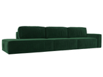 Диван прямой Прага Модерн Лонг подлокотник справа, Зеленый, Велюр, 121741
