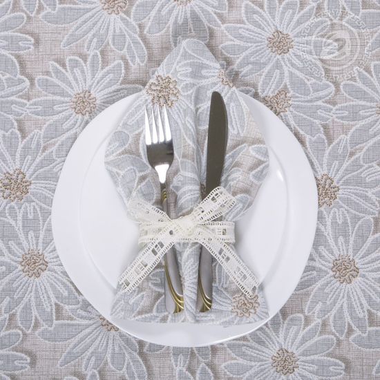 Набор столового белья София серая (скатерть 180х145 см с салфетками)