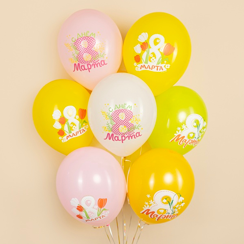 Облако из шаров 8 марта 15 шаров с гелием