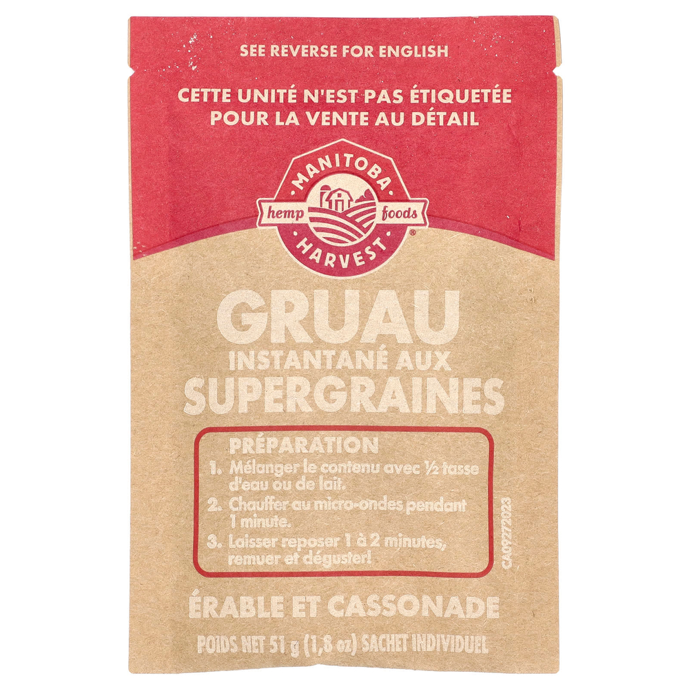 Manitoba Harvest, Овсянка быстрого приготовления, кленовый сироп и коричневый сахар, 5 пакетиков по 51 г (1,8 унции)