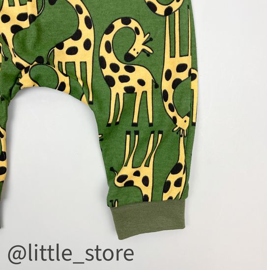 Штанишки хлопковые "Веселые жирафы" принт