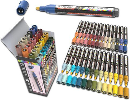 TOOLI-ART акриловые маркеры фломастеры, 28 шт., 3 мм SouthWestern