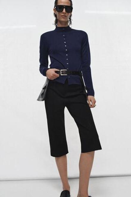 ZARA КАРДИГАН ИЗ СВЕРХТОНКОГО ТРИКОТАЖА, ЧЕРНИЛЬНО-СИНИЙ