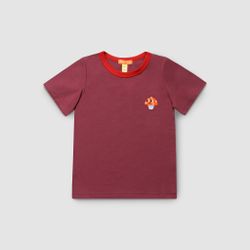 Футболка цвета бордо с вышивкой "Грибок"