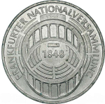 Germany, 5 Mark 1973 – Frankfurt Parliament Commemoration (Karlsruhe Mint - "G"), MS