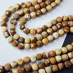 "Яшма песочная", бусины, куб, р-р 6-6.8мм, красивая огранка