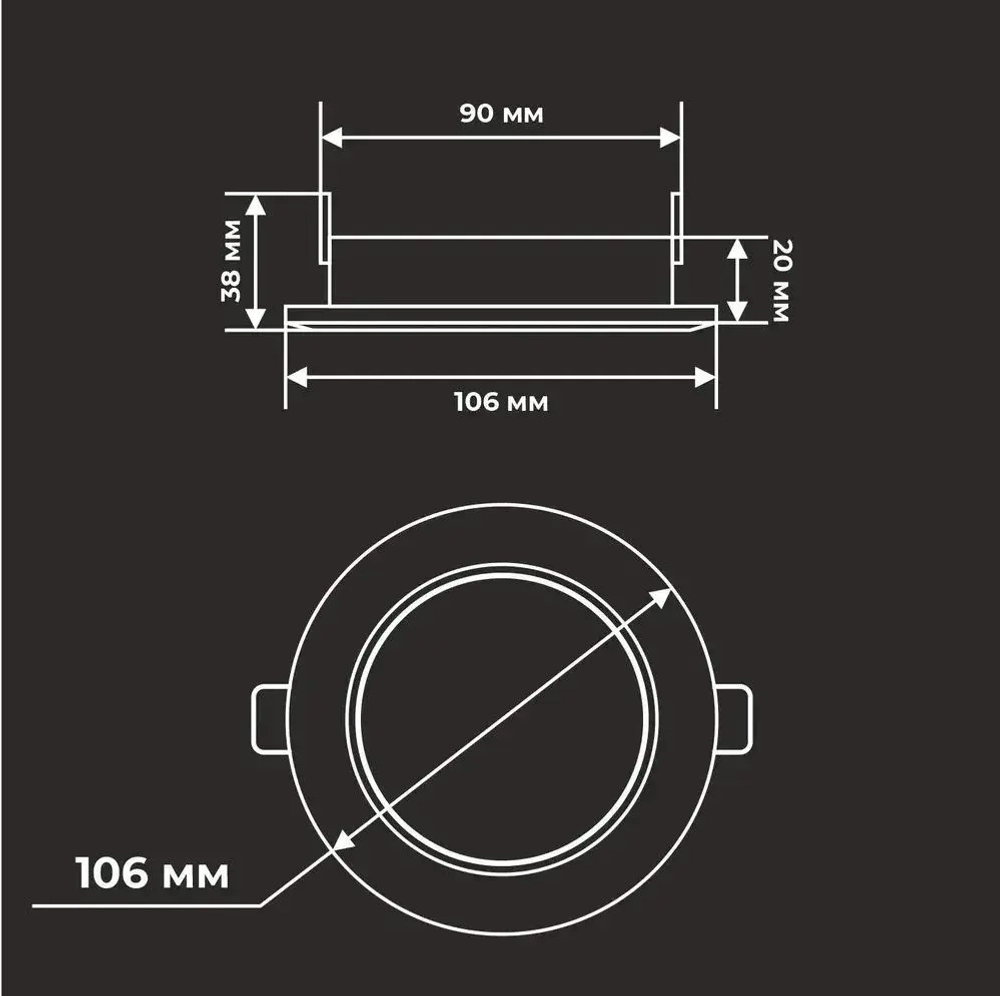 Светильник встраиваемый Ecola GX53-H4 Золото 38x106 FG5310ECB 10 шт
