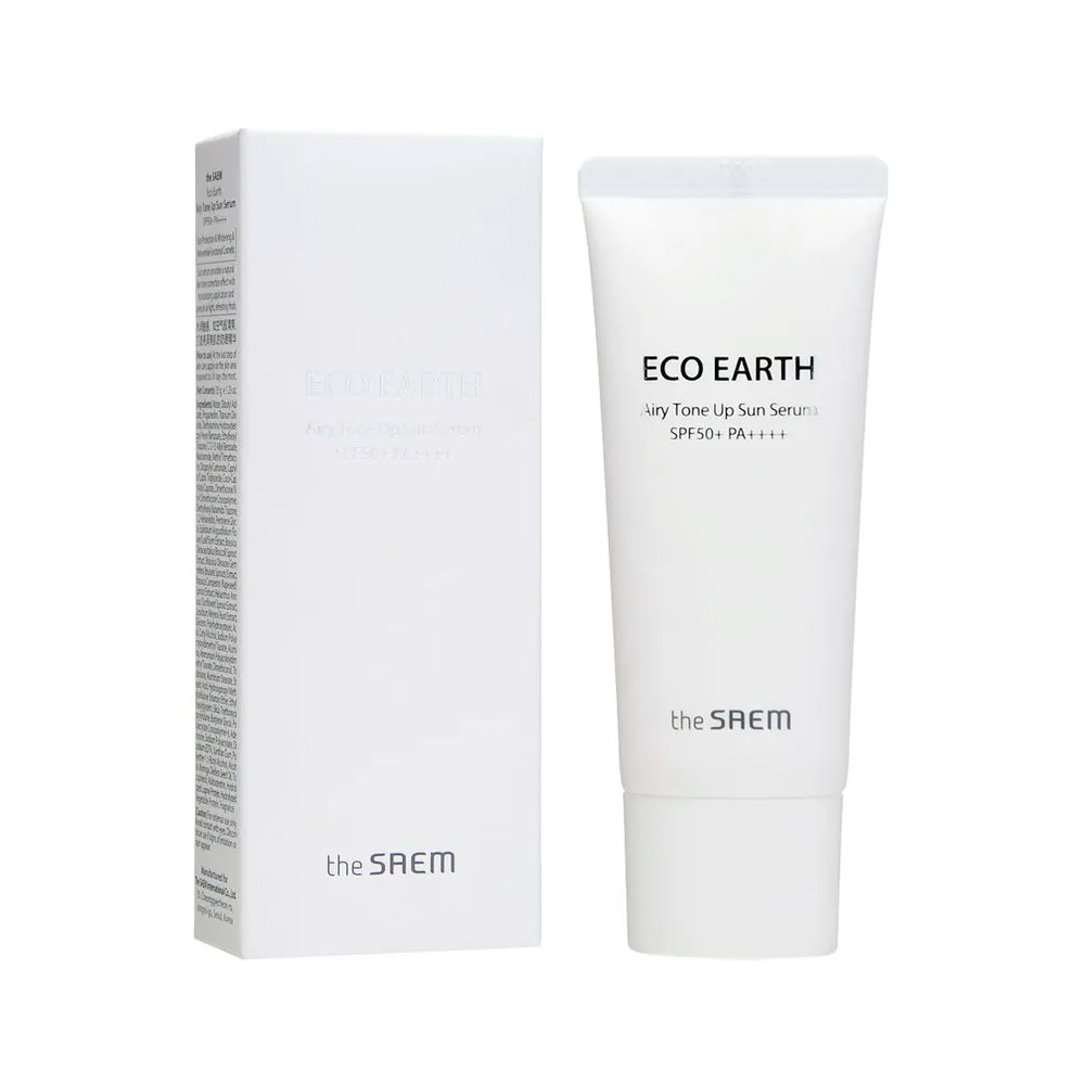 The Saem Eco Earth Airy Tone Up Sun Serum SPF 50+ PA++++ солнцезащитная сыворотка-праймер