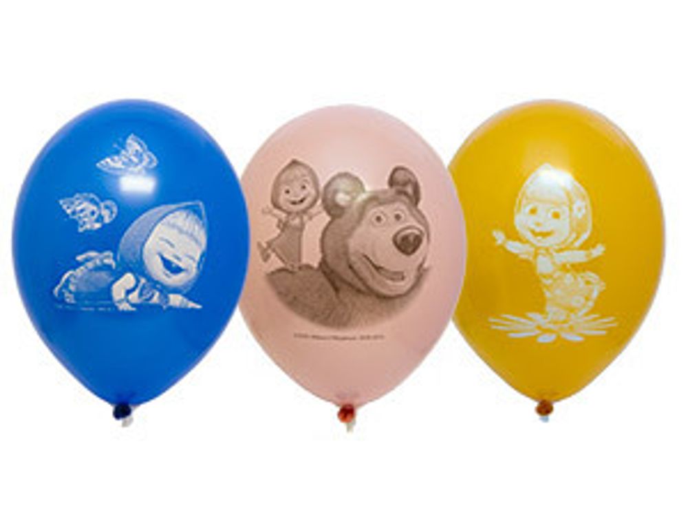 Шар (14"/36 см) Маша и Медведь 50 шт.