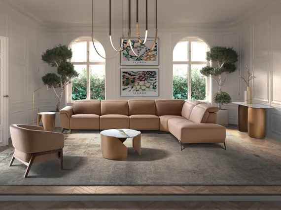 Коричневое кожаное кресло 5189