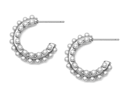 Серьги-Кольца 22,5мм с бусинами