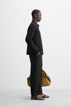 ZARA СТРУЯЩИЕСЯ БРЮКИ СВОБОДНОГО КРОЯ, ЧЕРНЫЙ