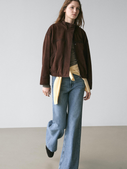 Massimo Dutti Джинсы-клеш со средней посадкой, средне-синий