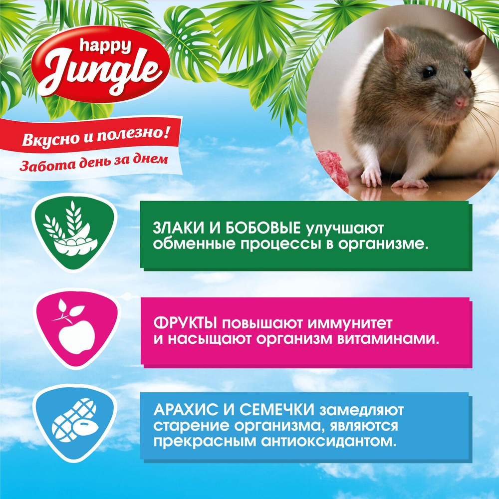 Корм сухой Happy Jungle для крыс 400 г