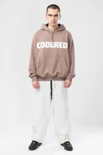 Худи Codered Base Hoodie Wide Summer Logo R Бежевый Темный/Белый принт CODERED