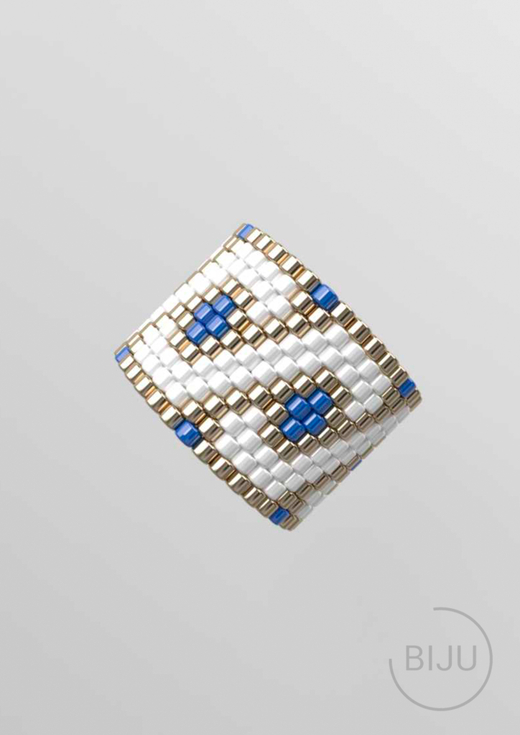 Схема кольца из бисера, узор PEYOTE, мозаичное плетение, четный счет, узор пейот из Miyuki Delica 11/0, файл PDF, RING_392