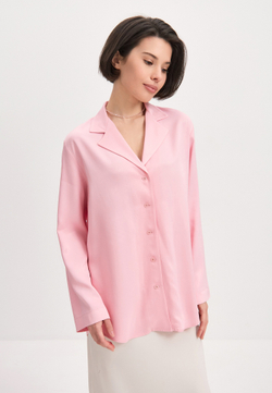 Рубашка удлиненная розовая