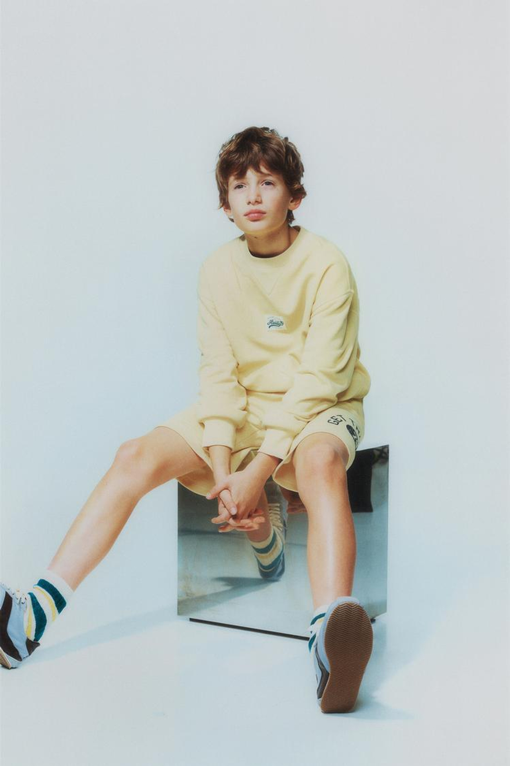 ZARA ТОЛСТОВКА JOGGING С НАДПИСЬЮ, ЖЕЛТЫЙ