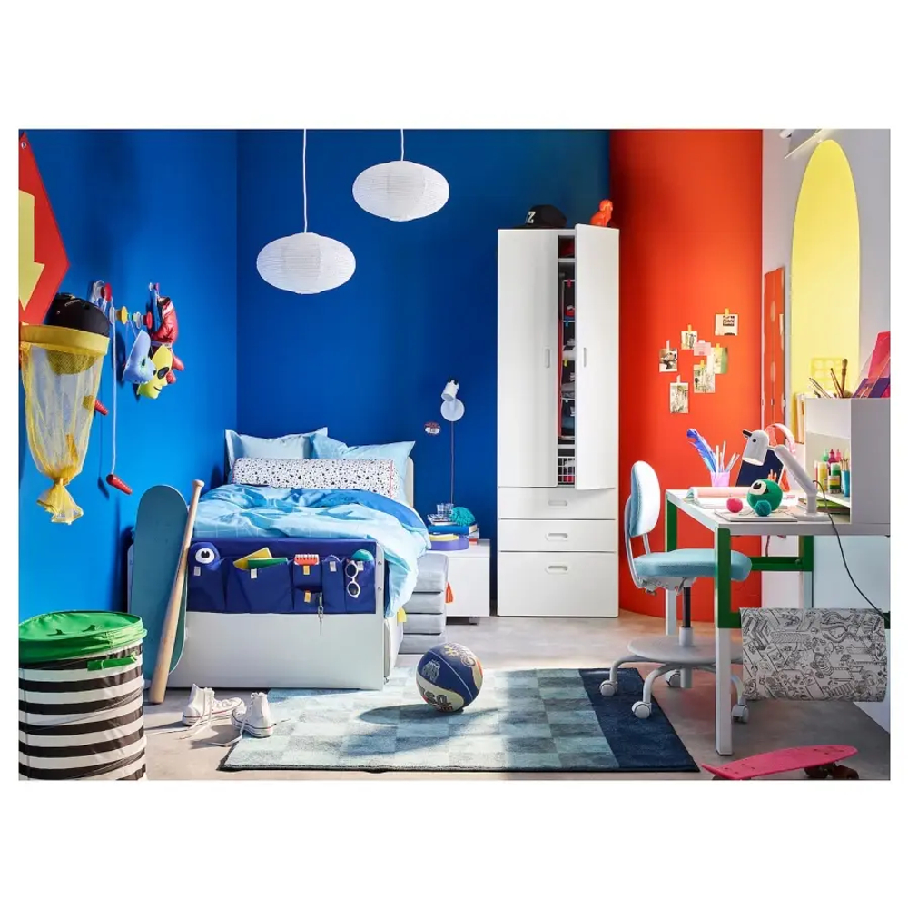Каркас кровати с реечным дном - IKEA SLÄKT/LURÖY/SLAKT/LUROY, 200х90 см, белый, СЛЭКТ/ЛУРОЙ ИКЕА