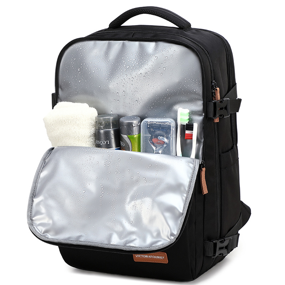 WEIDUOLIYALVXINGZHE Oxford Laptop Bag, Backpack, Mountaineering Bag, Travel Bag, Backpack Regular Unisex Black/Ecru