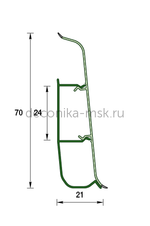 Плинтус напольный Деконика Д70 274 Сосна северная (70х21х2200 мм) Deconika