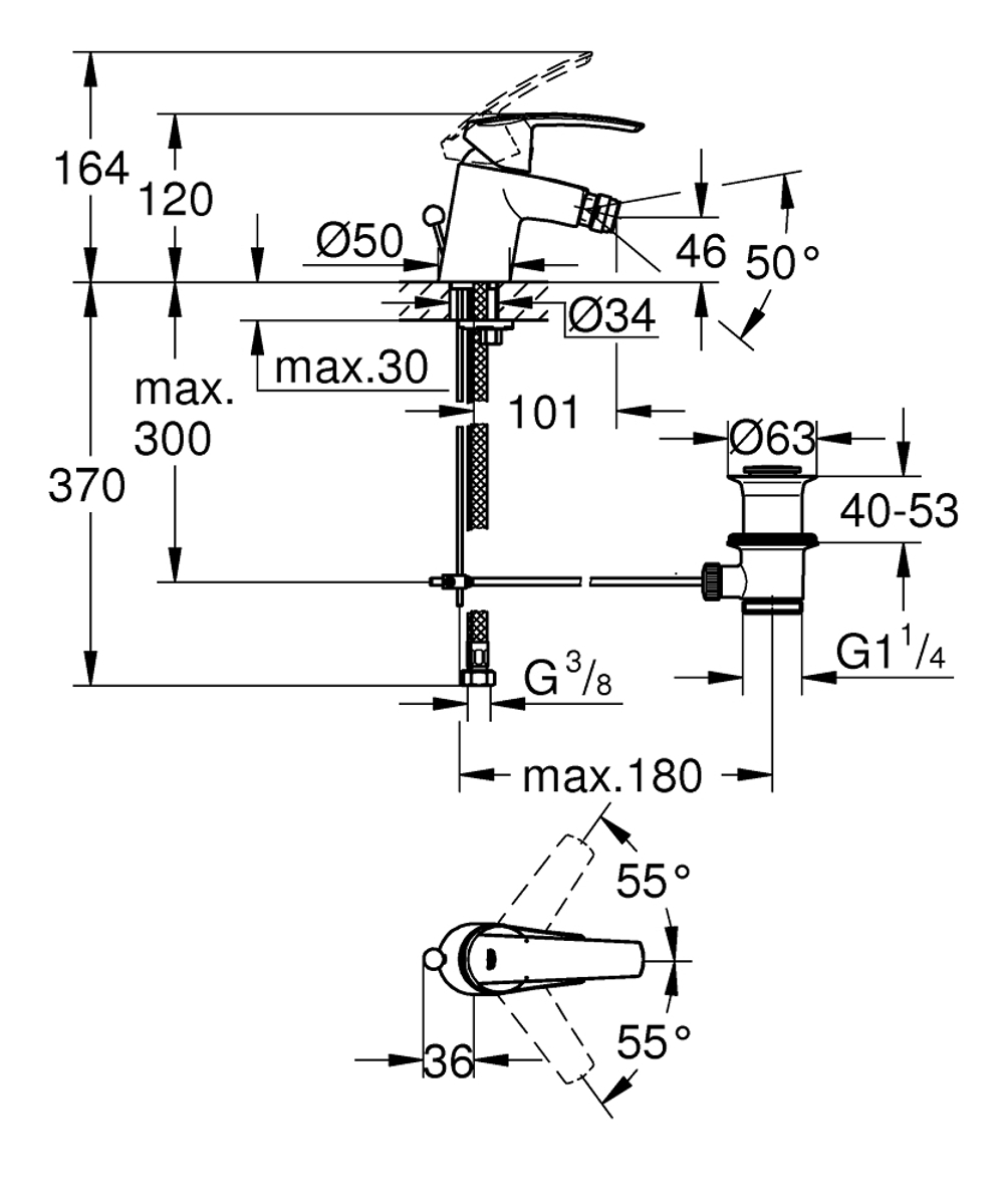 Смеситель однорычажный для биде GROHE Start 32560001