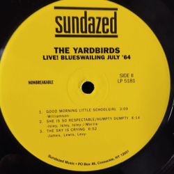 Винтажная виниловая пластинка LP The Yardbirds Live Blueswailing July 64 (USA 2004)