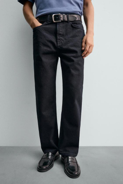 ZARA ДЖИНСЫ STRAIGHT ДЛИНОЙ ДО ЩИКОЛОТКИ, СИНИЙ/ЧЕРНЫЙ