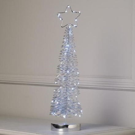 Елка плетеная светодиодная, 46х11х11 см, от батареек, БЕЛЫЙ