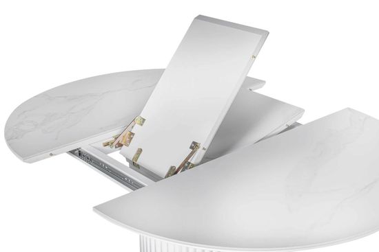 Стол DUBAI 110 (+32) белая керамика матовая / белая опора