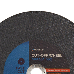 Круг отрезной по металлу ROSSVIK 230*2,0*22мм. Тип 41, 80м/с, 6650об/мин