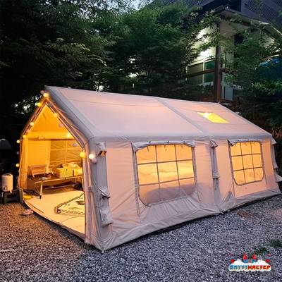 Пневмокаркасная палатка «Летний Уют» 4,8×3,6×2,2 м — семейная, кемпинговая из ПВХ