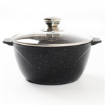 Кастрюля алюм, антиприг, 3 л, с крыш, крыш стекло, Мечта, Гранит black Induction Pro, 43802И, индукц