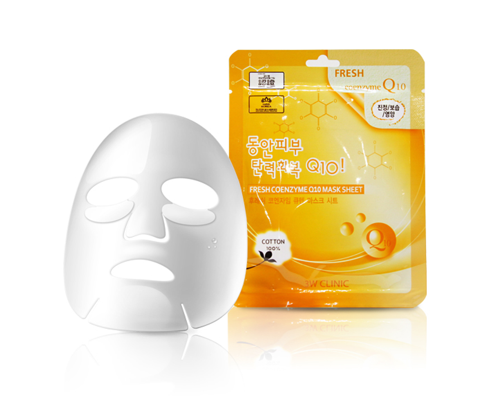 Тканевая маска с коэнзимом Q10 3W Clinic Fresh Coenzim Q10 Mask Sheet