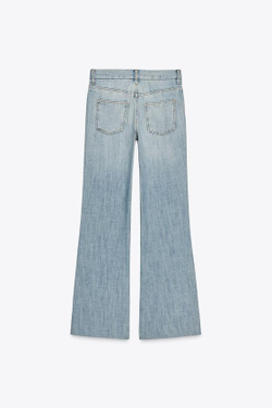 ZARA ДЖИНСЫ КЛЕШ С НИЗКОЙ ПОСАДКОЙ — ZW COLLECTION, ГОЛУБОЙ