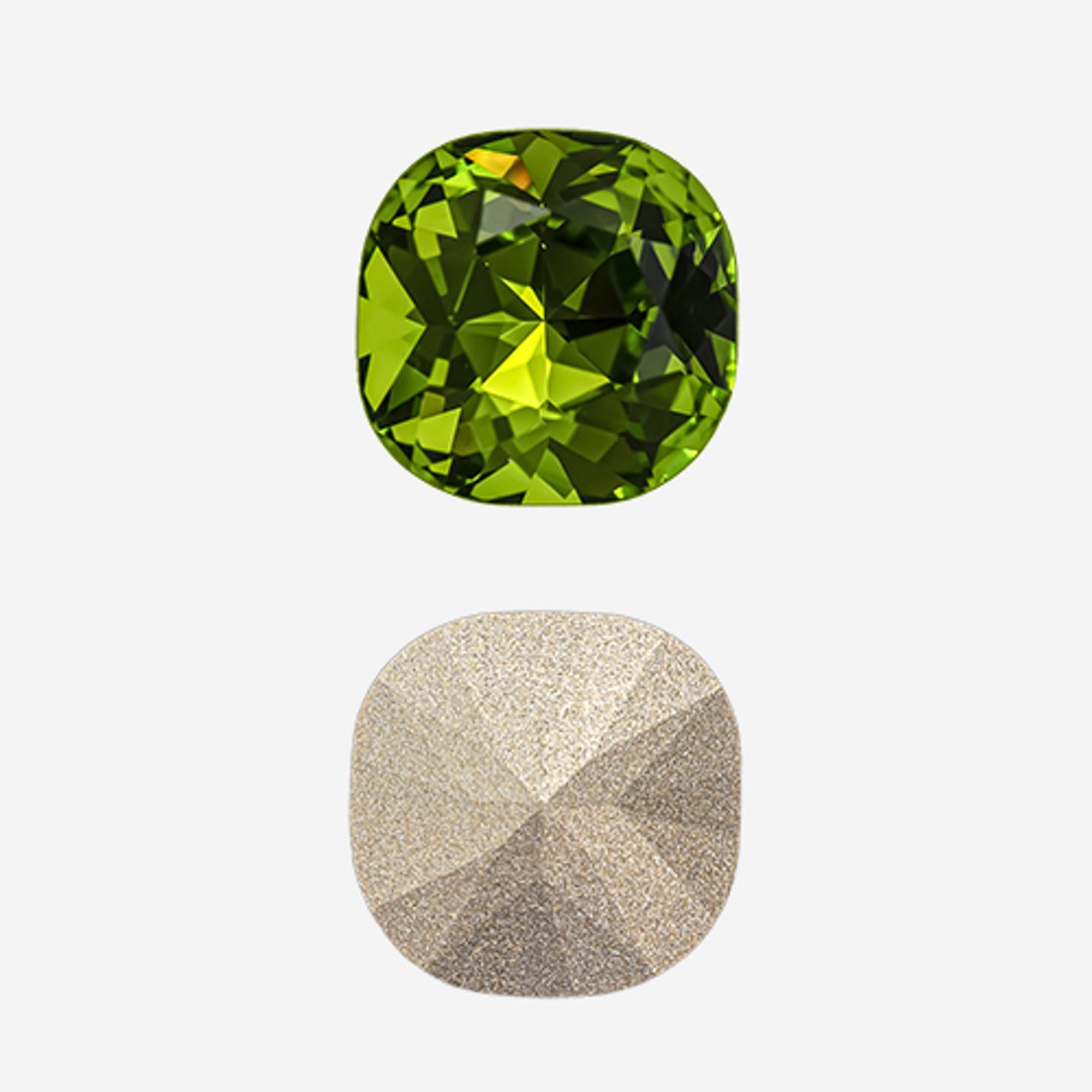 Кристалл Кушон (Сushion), оттенок "Olivine", 12мм