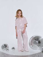 Брюки из люрекса "Серебристая роза" 7+