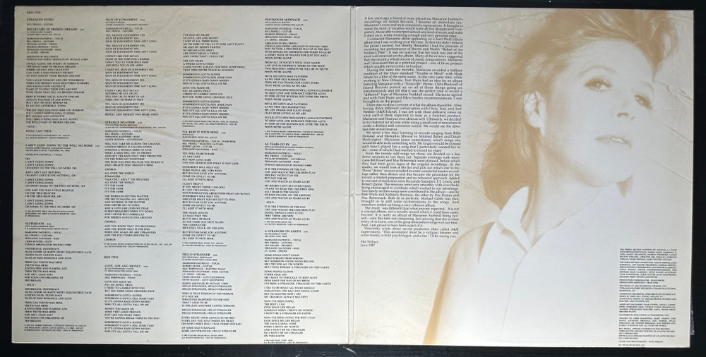 Marianne Faithfull ‎– Strange Weather (США 1987г.)